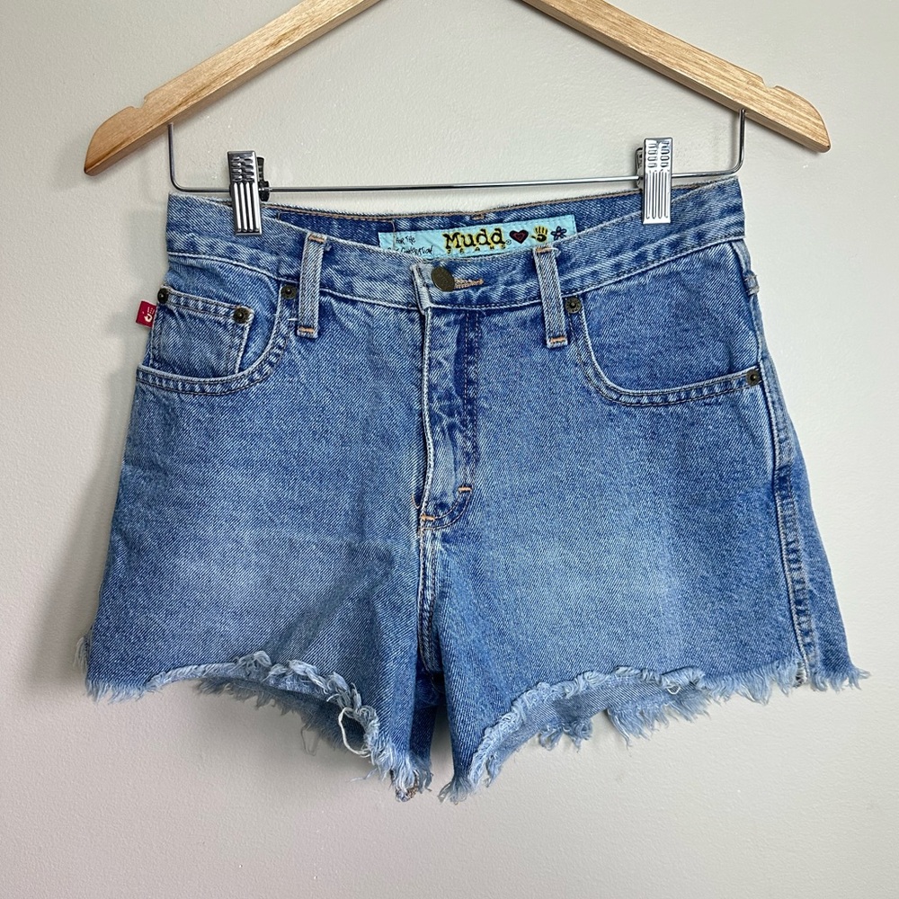 Vintage Mudd Size 3 Blue Jean Shorts Distressed High-Waisted size 3